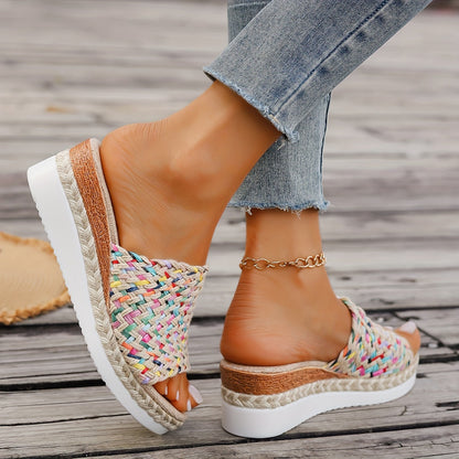 Braided Espadrille Wedge Sandals