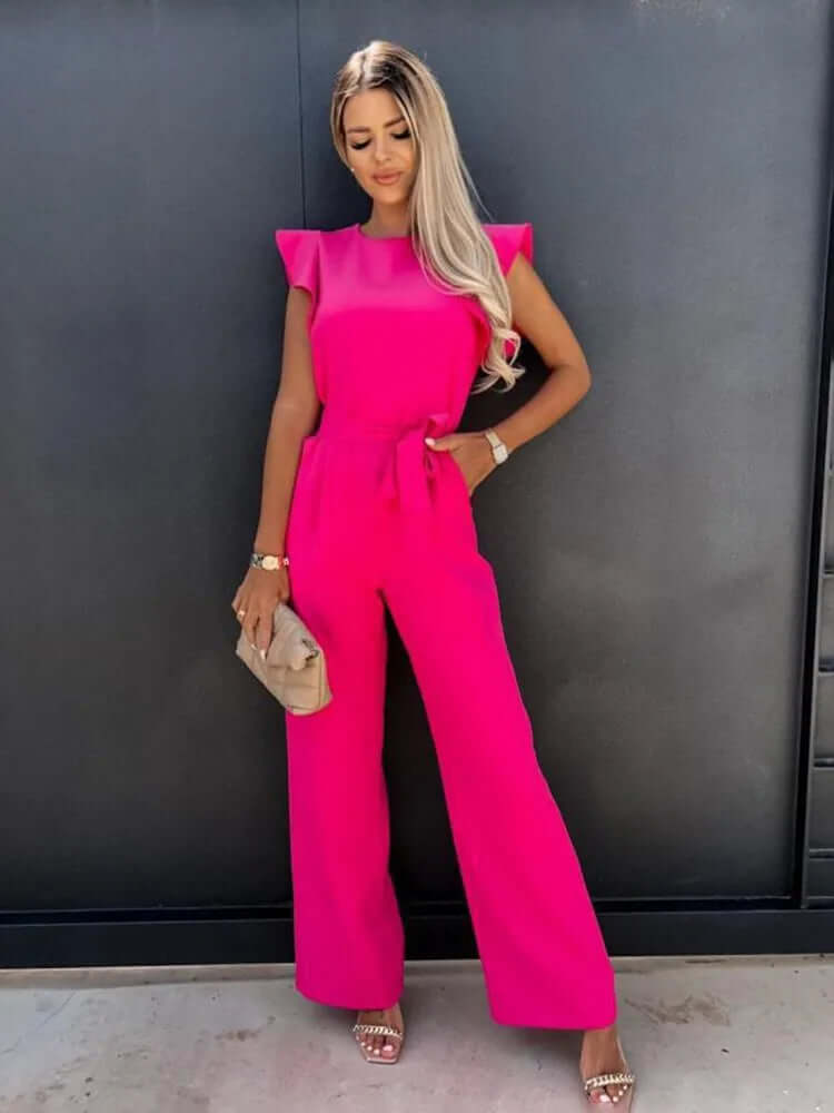 Loose Fit Women's Jumpsuit with Flared Legs