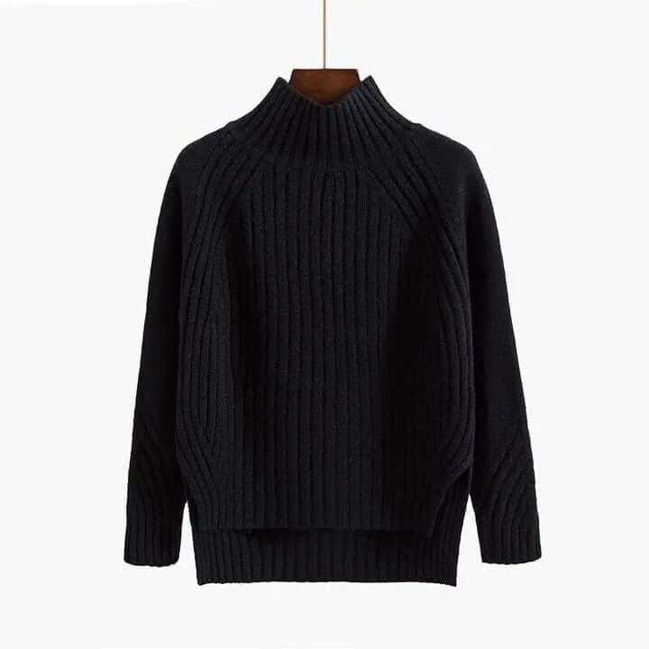 Relaxed Fit Crew Neck Knit Women's Sweater