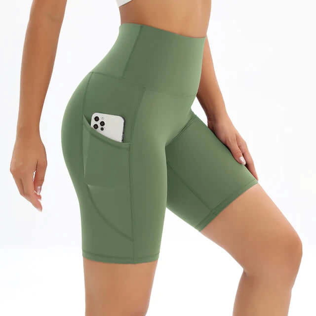 Women's Athletic Waist Running Shorts with Pockets