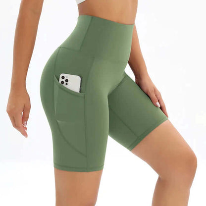 Women's Athletic Waist Running Shorts with Pockets
