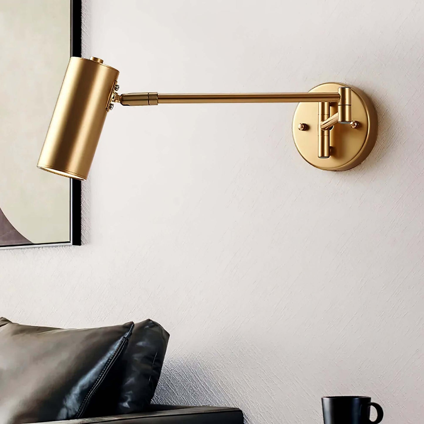 Flexible Brushed Steel LED Wall Light with Arm