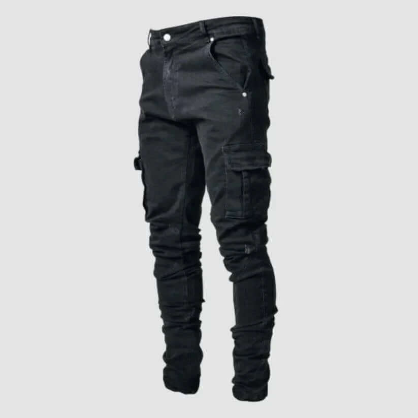 Men's Fitted Flexible Jean Cargo Pants