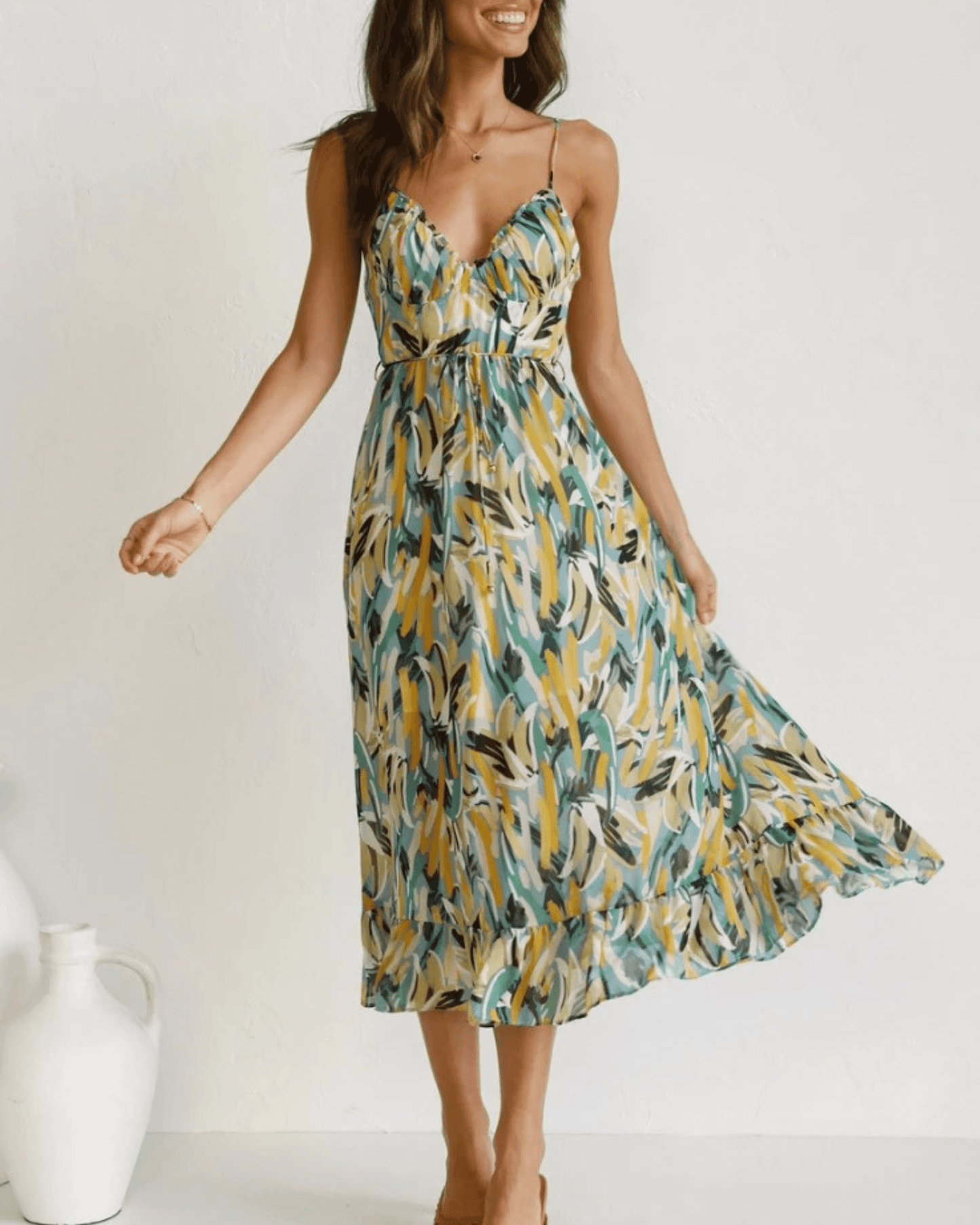 Ladies' Pretty Flower Knee Length Dress