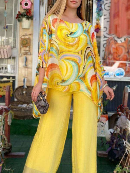 Ladies Elegant 2 Piece Chiffon Outfit