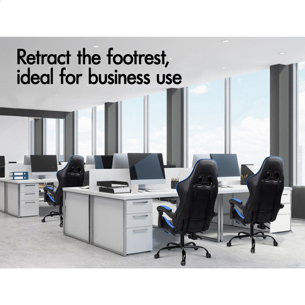 Ergonomic Gaming Chair with Massage and Footrest
