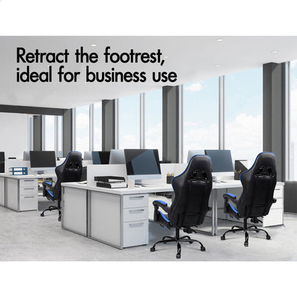 Ergonomic Gaming Chair with Massage and Footrest