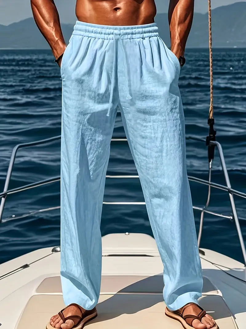 Luxe Linen | Men's Pants - Wide Cut, Breathable Fabric for Casual and Business Wear-3