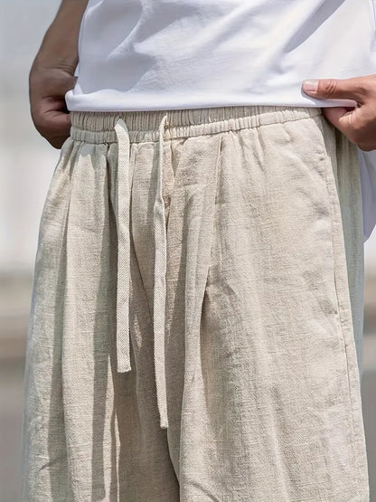 Freedom | Mens Linen Pants - Baggy Trousers-4
