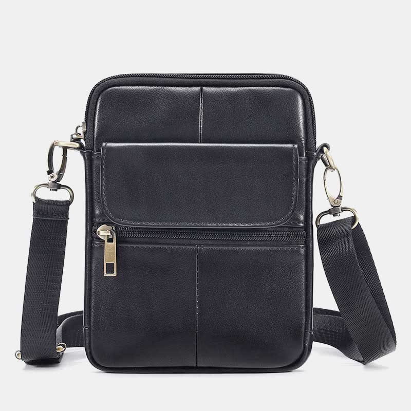 Small Real Leather Crossbody Bag for Men