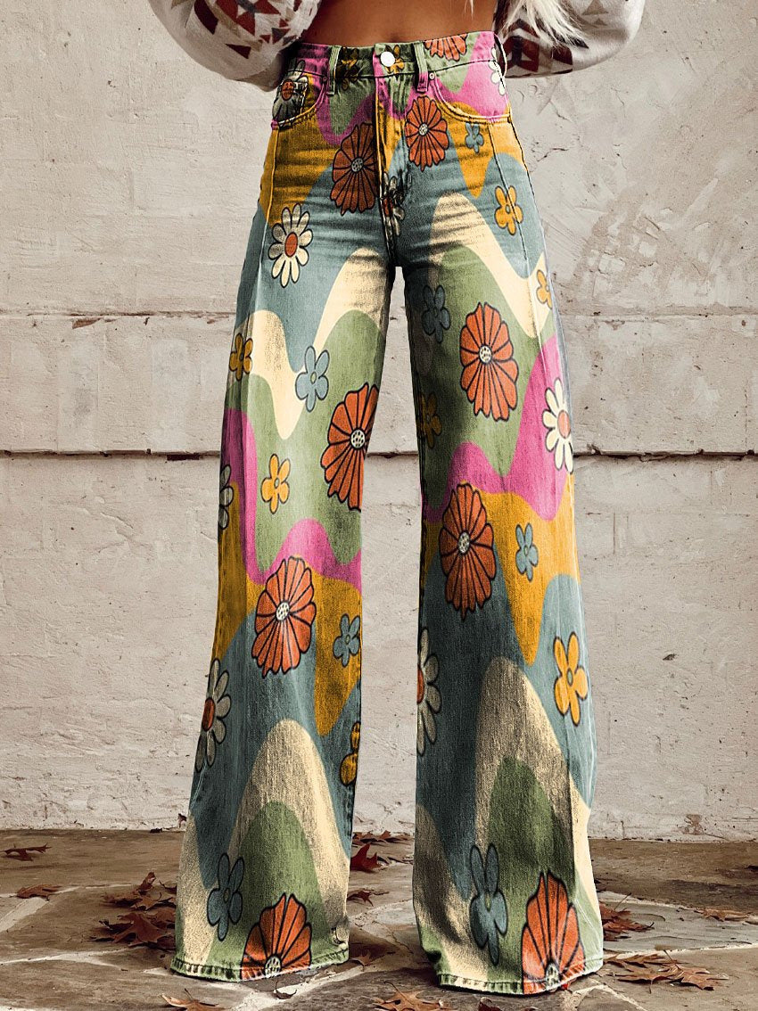 Comfortable Loose Fit Ladies Printed Trousers