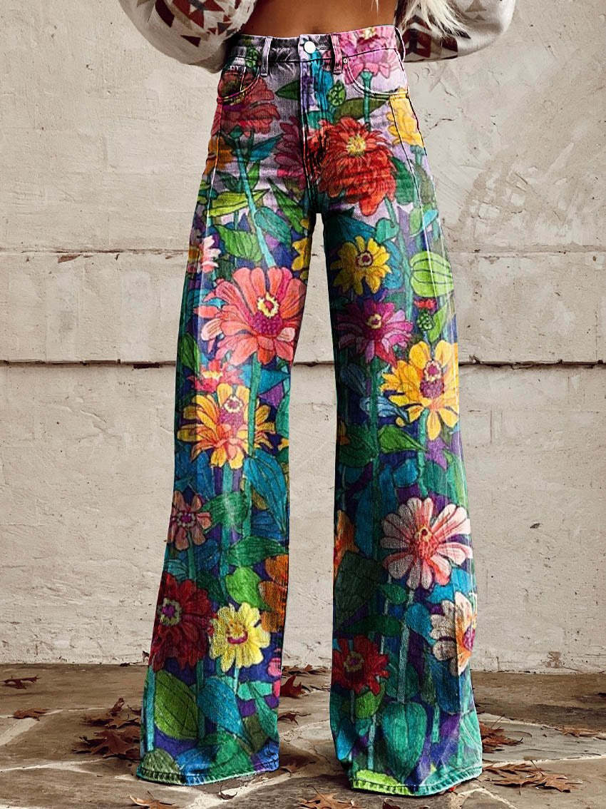 Comfortable Loose Fit Ladies Printed Trousers