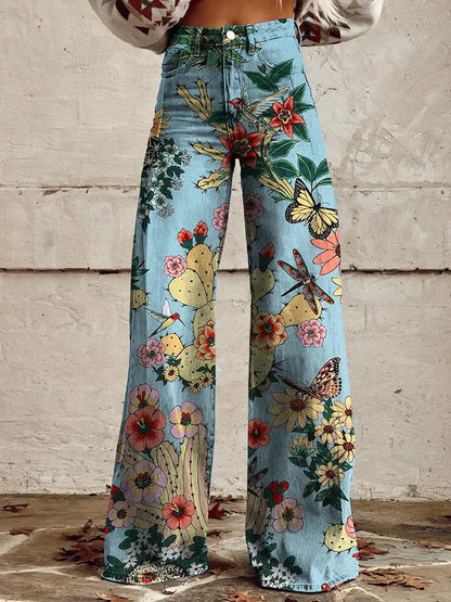 Comfortable Loose Fit Ladies Printed Trousers