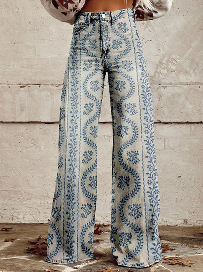 Comfortable Loose Fit Ladies Printed Trousers