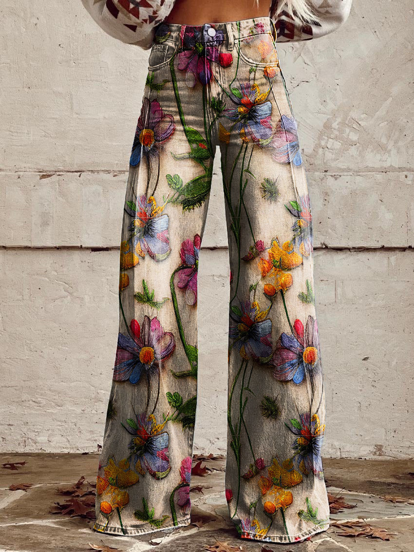 Comfortable Loose Fit Ladies Printed Trousers