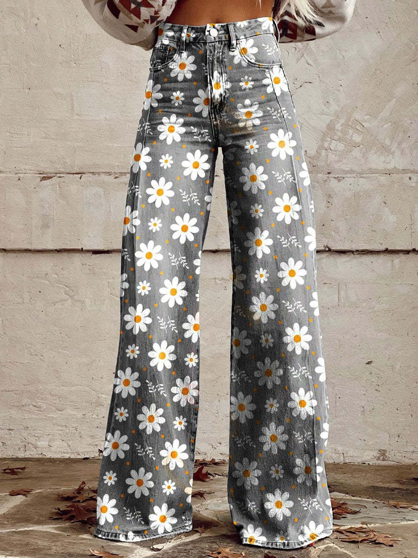 Ritan Women's Wide Leg Pants – Comfortable and Versatile Cotton Trousers-1