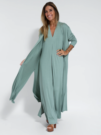 Elegant Women's Dress and Waistcoat Set
