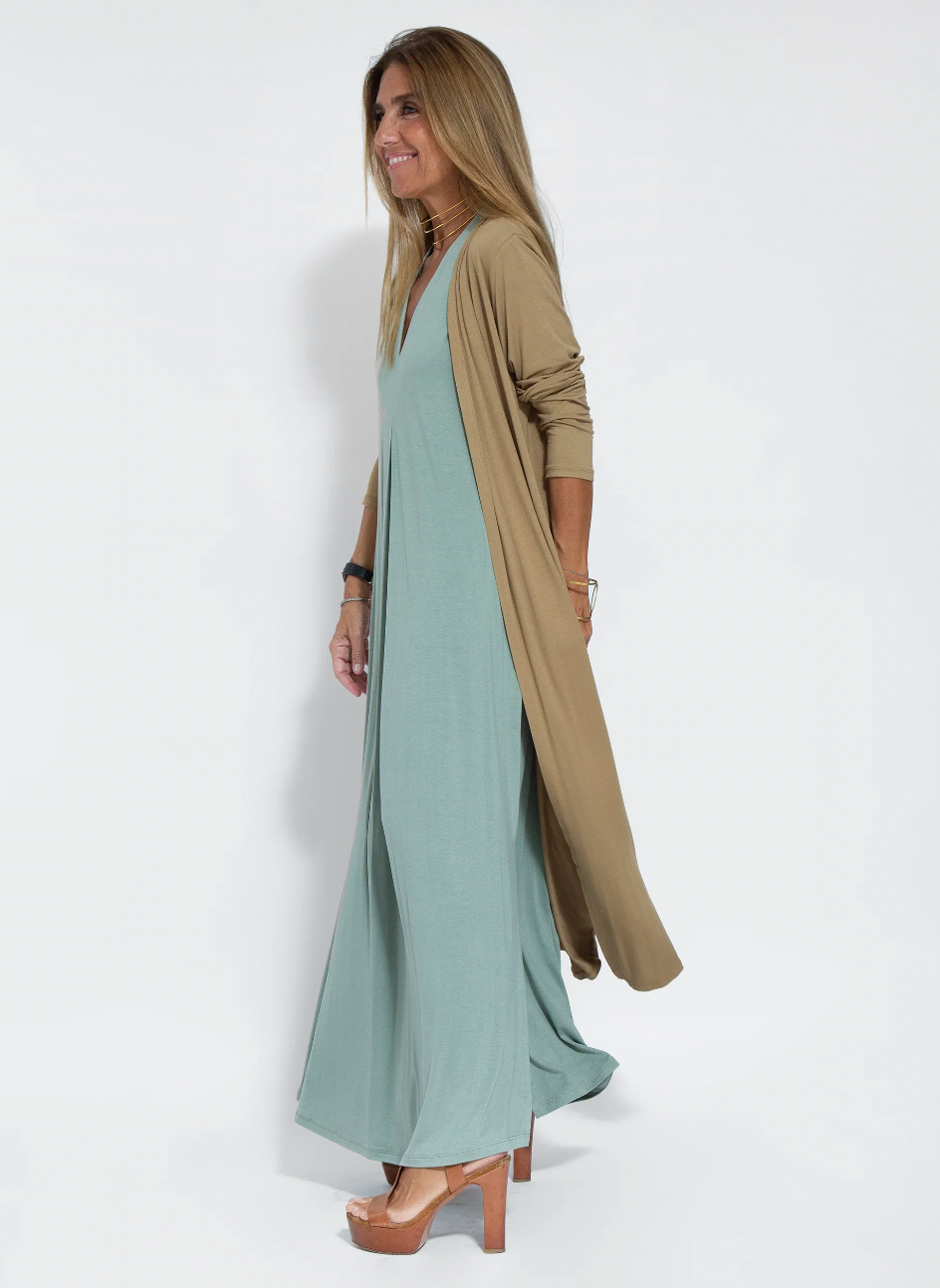 Elegant Women's Dress and Waistcoat Set