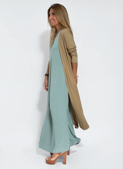Elegant Women's Dress and Waistcoat Set
