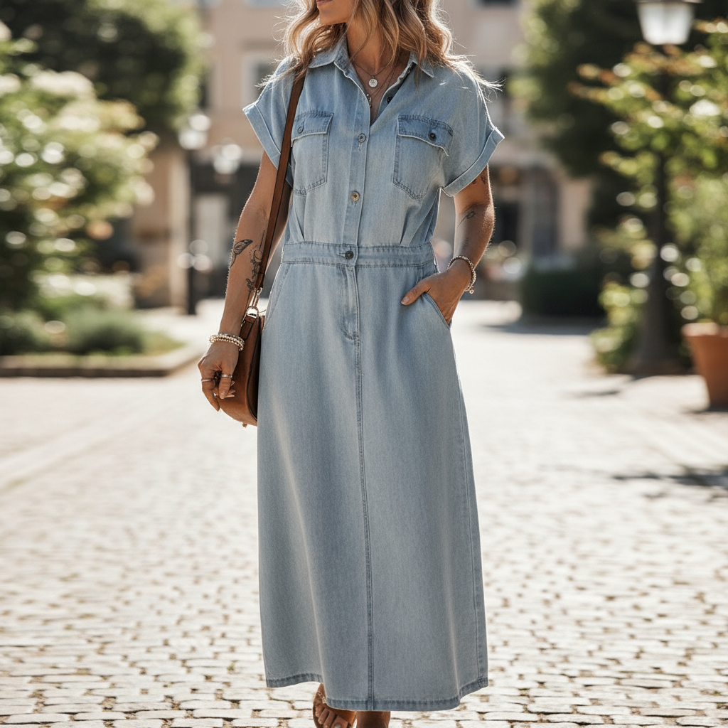 Classic Women's Denim Dress - Casual and Chic
