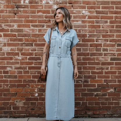Classic Women's Denim Dress - Casual and Chic