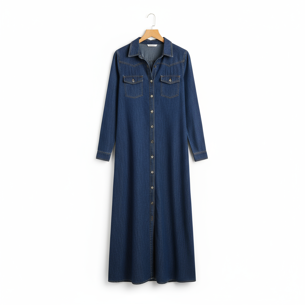 Classic Casual Blue Maxi Dress - Luxivelle