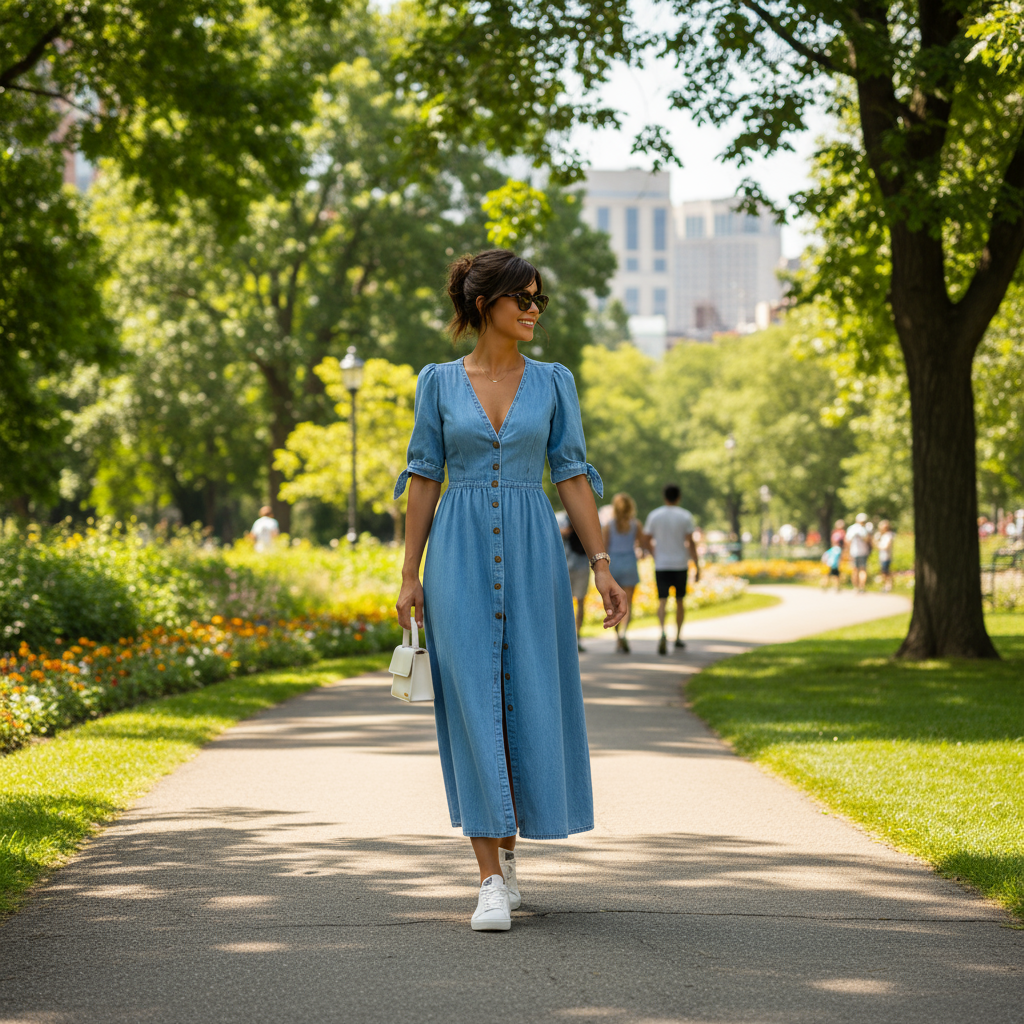 Casual Blue Jeans Dress