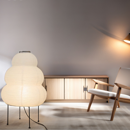 Simple Japanese Floor Lamp with Adjustable LED Light