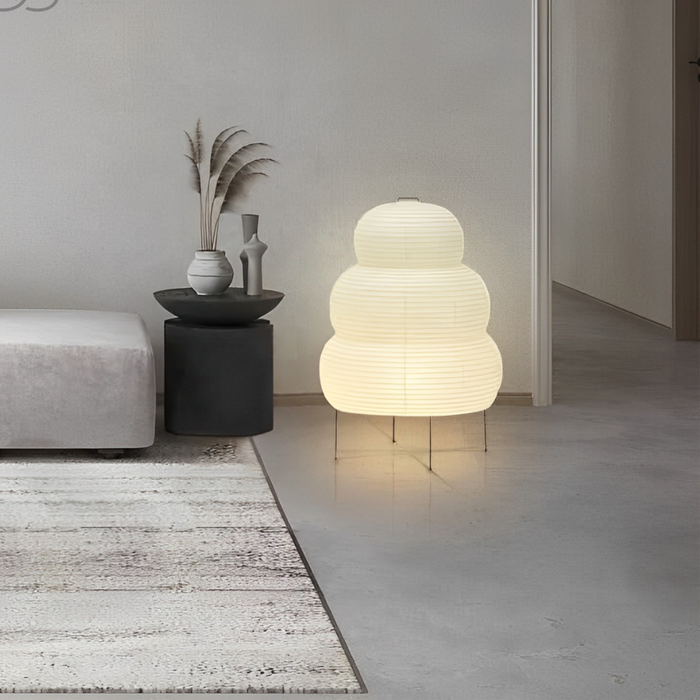 Simple Japanese Floor Lamp with Adjustable LED Light - Luxivelle