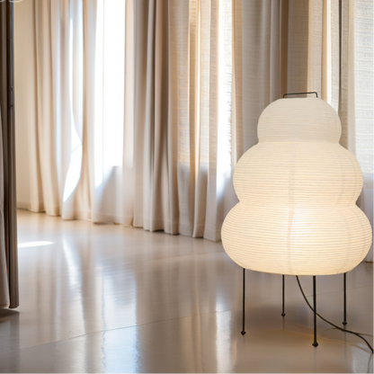 Simple Japanese Floor Lamp with Adjustable LED Light