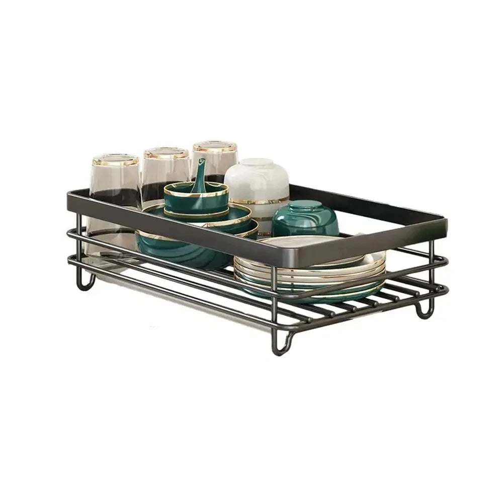 Compact Folding Dish Rack Stainless Steel Holder
