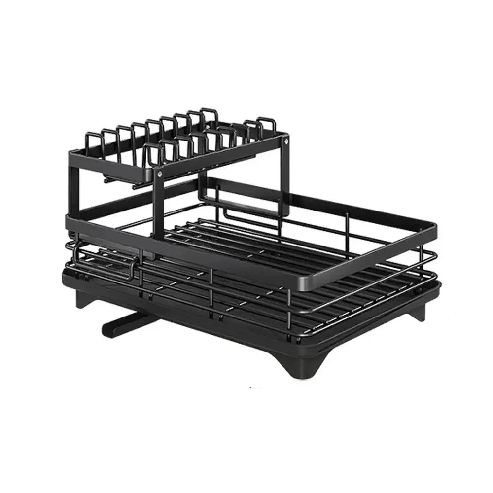Compact Folding Dish Rack Stainless Steel Holder