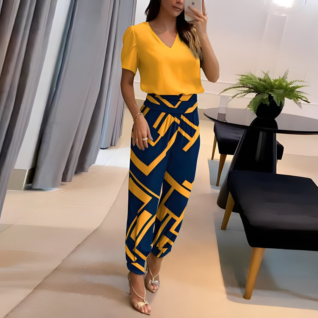 Ladies 2 Piece Suit Pant Set - Luxivelle