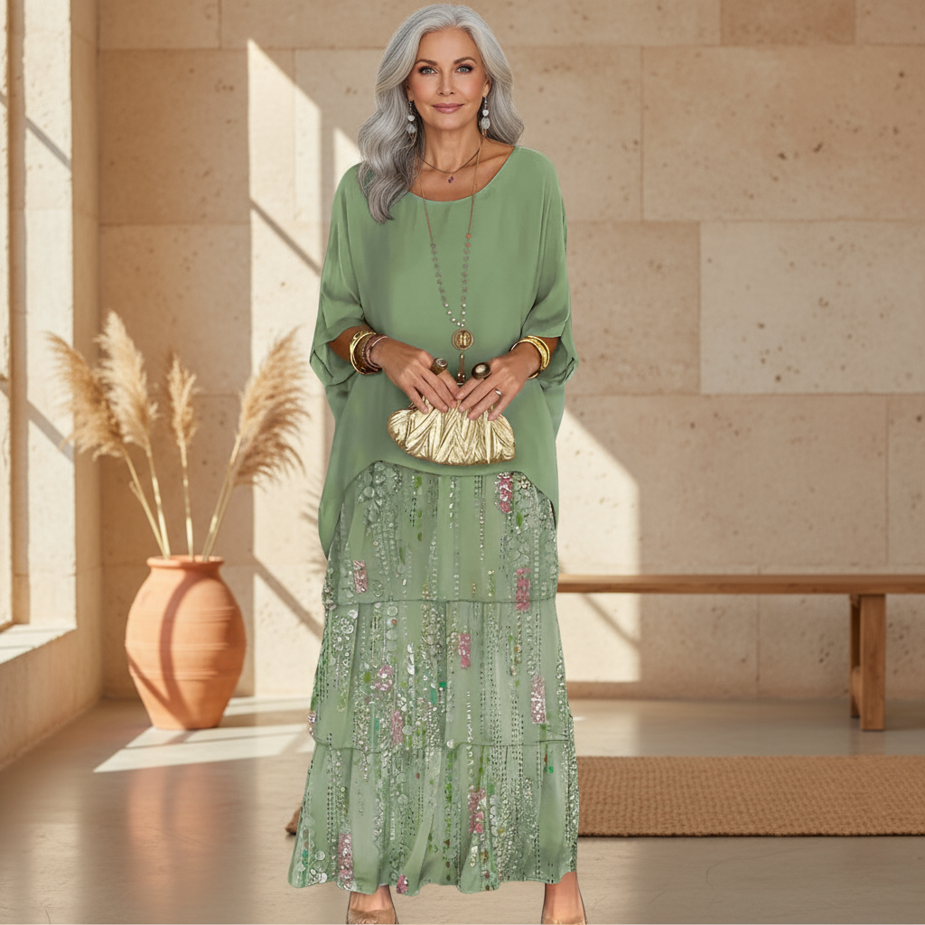 Flowy Long Sleeve Boho Chic Maxi Dress - Luxivelle