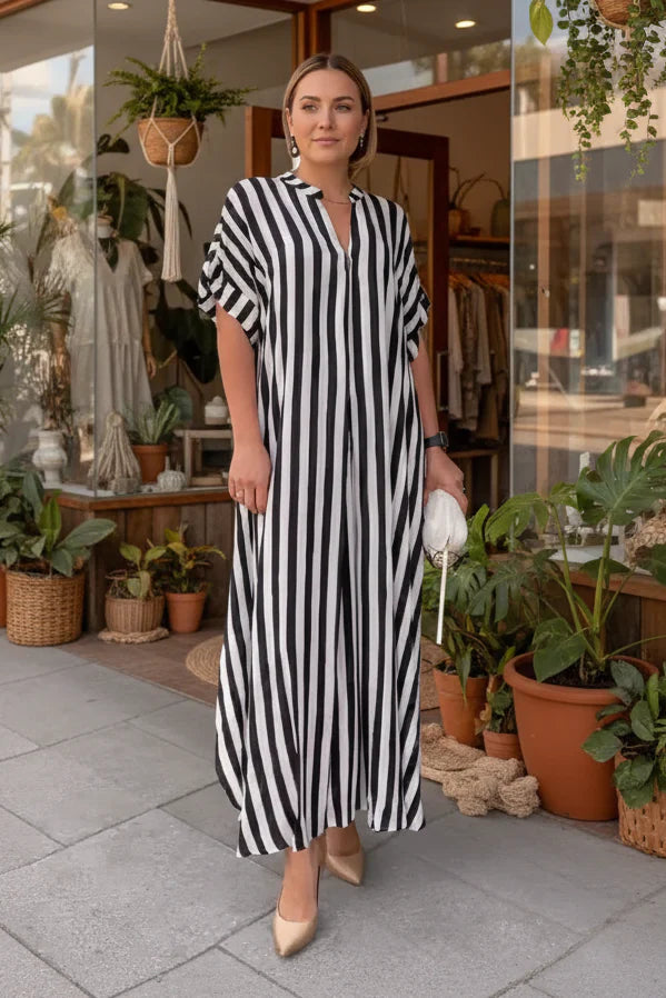 Casual Long Stripe Sundress for Women - Luxivelle