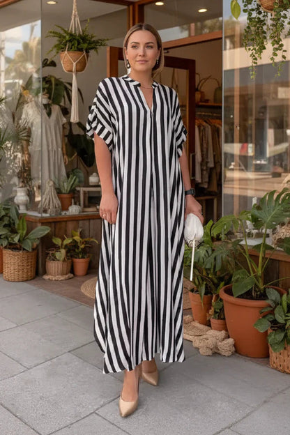 Casual Long Stripe Sundress for Women - Luxivelle