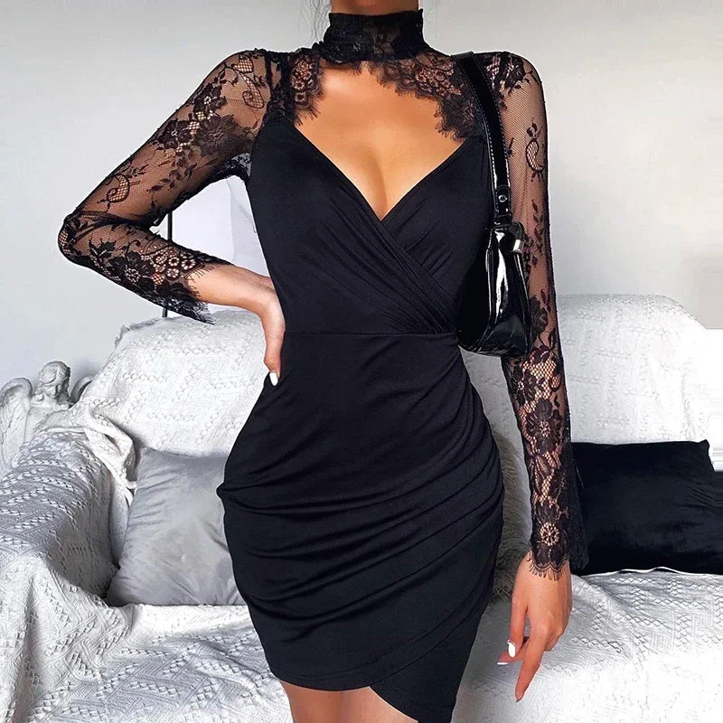 Andrea | Timeless Mini Dress with Lace Details