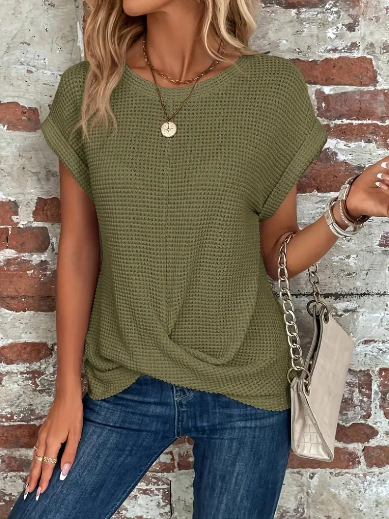 Casual Short Sleeve Knitted Top