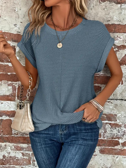 Casual Short Sleeve Knitted Top
