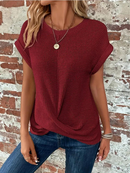 Casual Short Sleeve Knitted Top