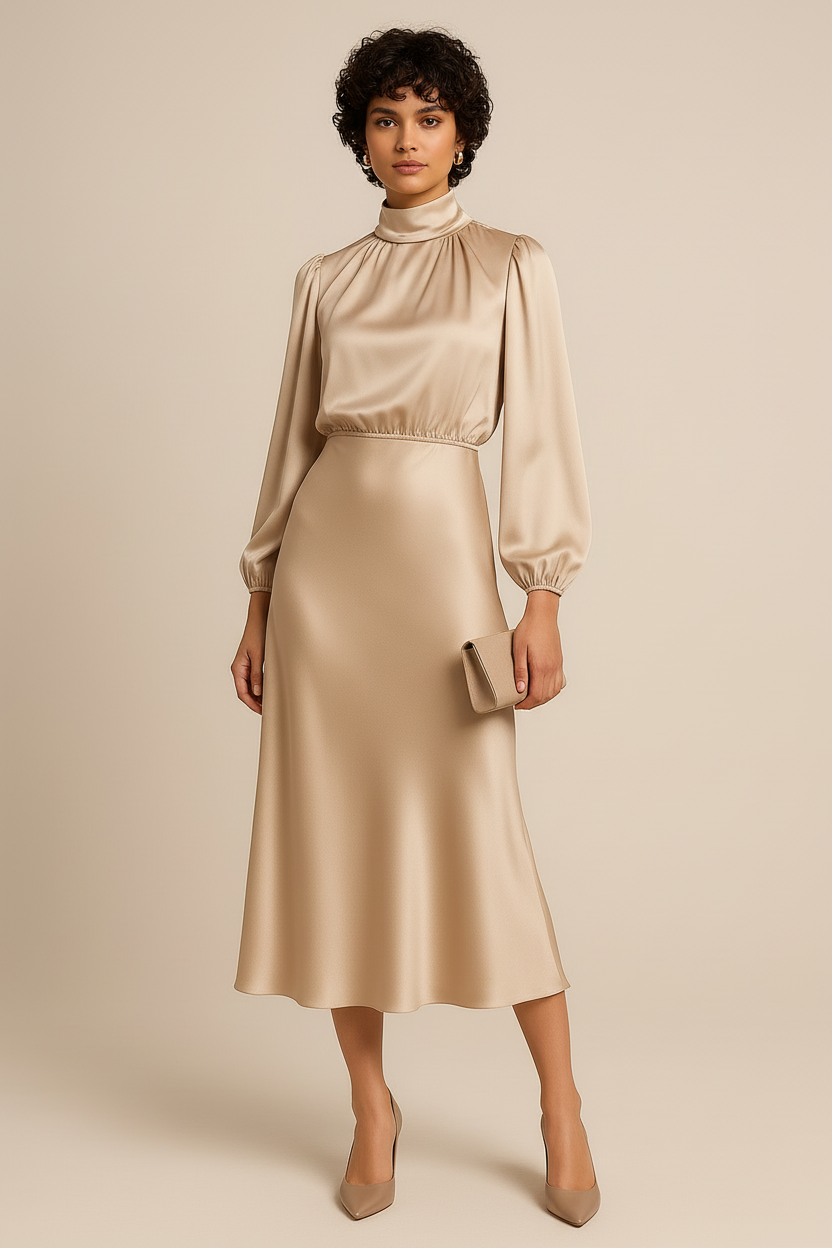 Classic Fit Ladies Midi Dress - Easy Summer Style - Luxivelle