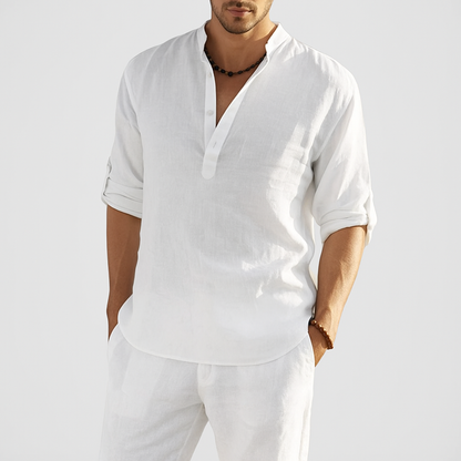 Relaxed Fit Men's Cotton Shirt Natural Breathable Tee