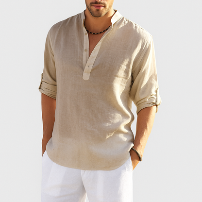 Relaxed Fit Men's Cotton Shirt Natural Breathable Tee