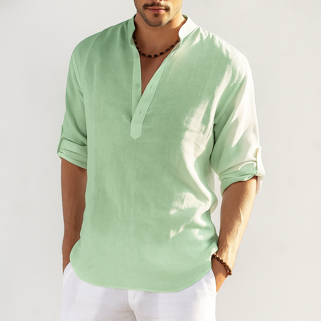 Relaxed Fit Men's Cotton Shirt Natural Breathable Tee