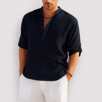 Relaxed Fit Men's Cotton Shirt Natural Breathable Tee