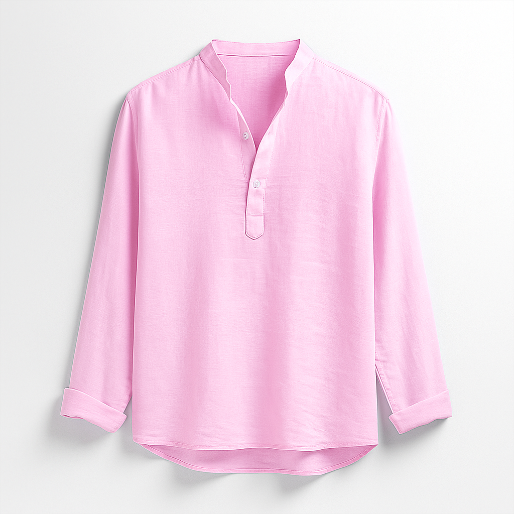 Relaxed Fit Men's Cotton Shirt Natural Breathable Tee