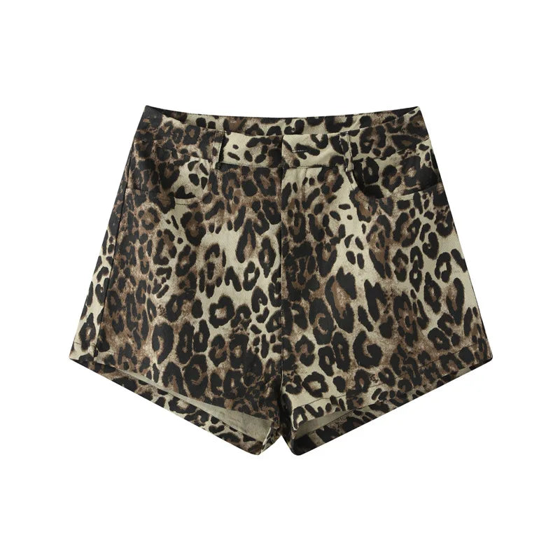 Comfy Leopard Shorts Women's Summer Casual Wear
