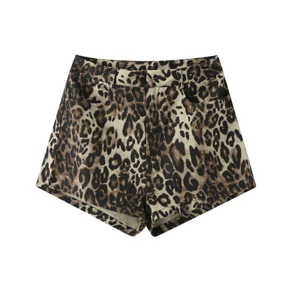 Comfy Leopard Shorts Women's Summer Casual Wear
