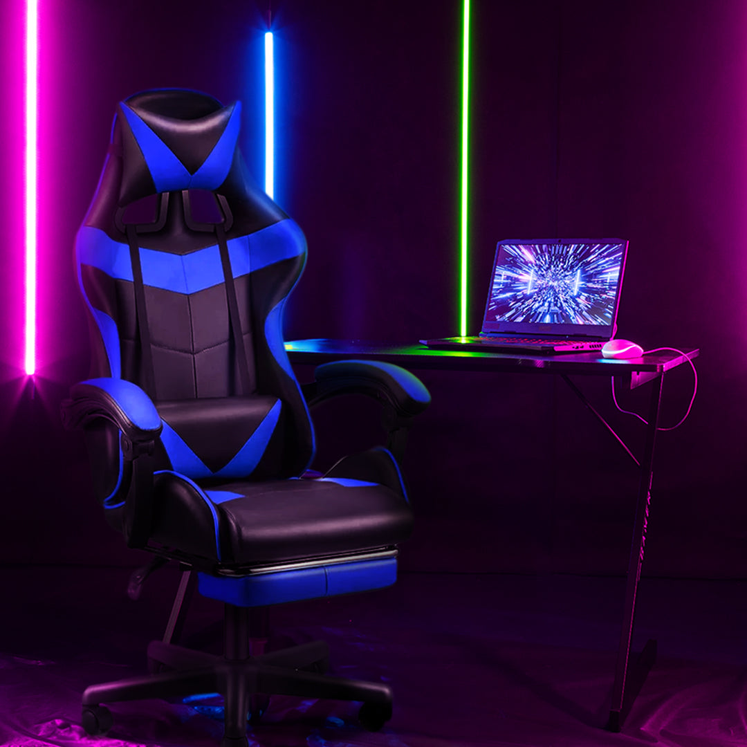 Ergonomic Gaming Chair with Massage and Footrest