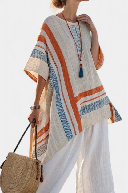 Asymmetrical Blouse & Wide-Leg Pants Set | Summer Fashion Outfit 2